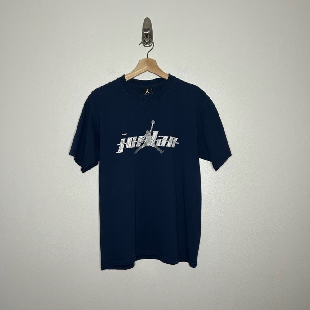 Nike Air Jordan Elephant Print Spellout T-Shirt Navy Small